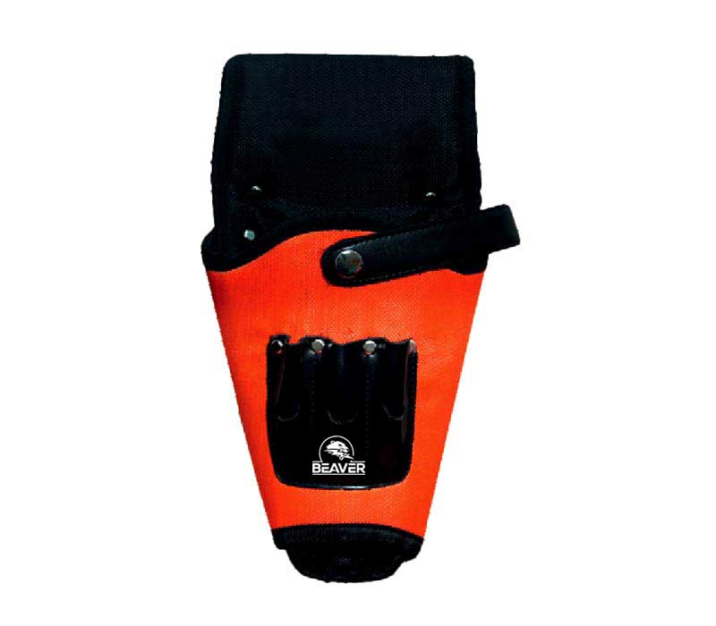 leather tool frog with 1 pocket orange black color