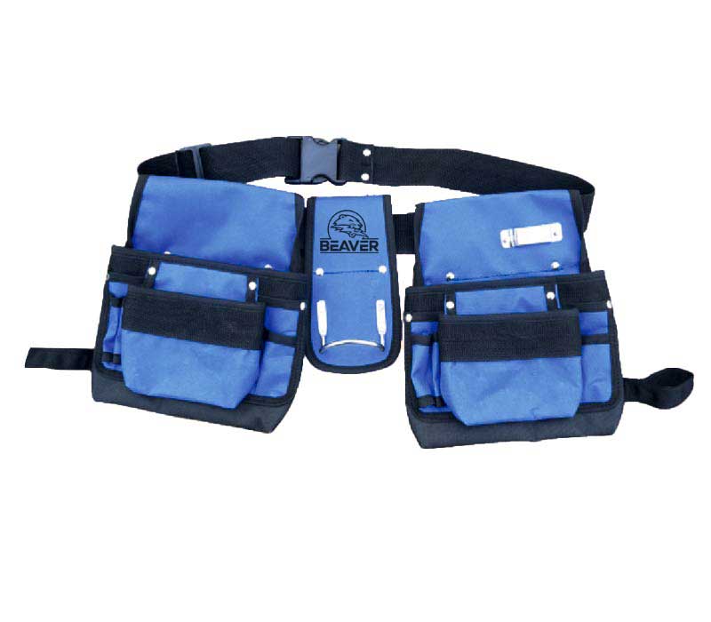 Polyester tool apron with 14 pockets blue black color
