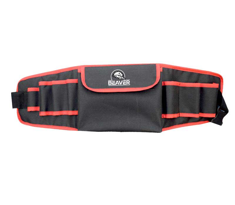 Polyester tool apron with 8 pockets pink black color