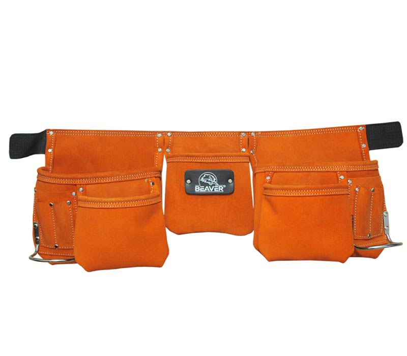 Premium seude leather apron with 11 pockets golden yellow color