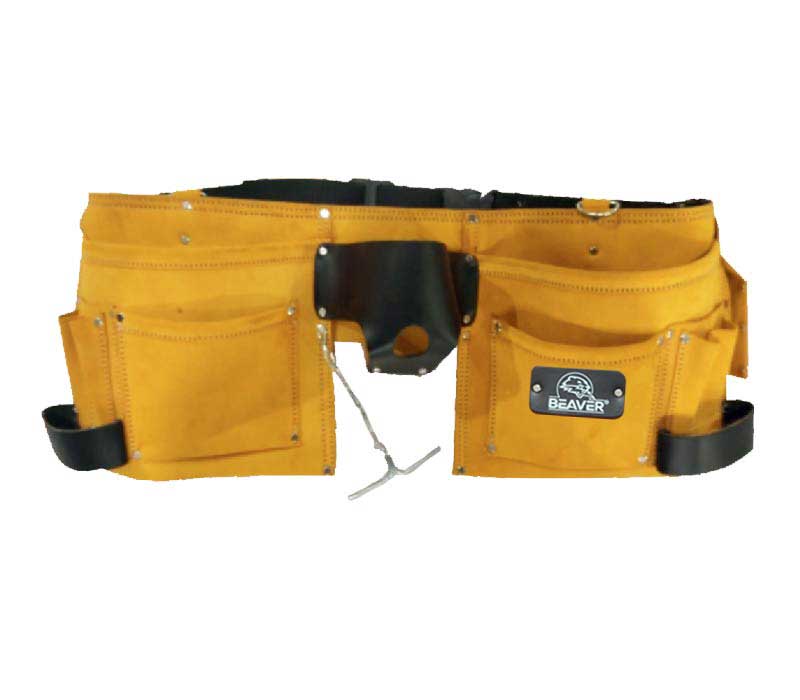 Premium seude leather apron with 14 pockets yellow color
