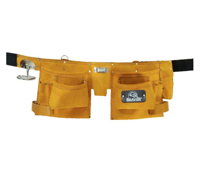 Premium seude leather apron with 13 pockets yellow color