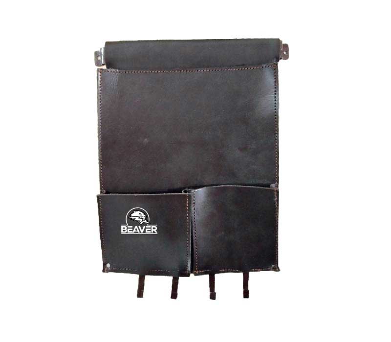 Tool pouches top grain leather with 3 pockets dark brown color